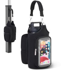 Magnetic Gym Bag with Water Bottle Holder - Small Magnetic Sling Gym Bag for Men and Women, Adjustable Strap & Touchscreen Phone Pocket, Gym Accessories Organizer for Fitness, Sports & Travel(Black)