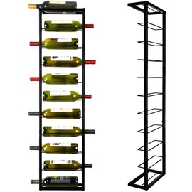 AQAREA Wall Mounted Wine Rack: Metal Hanging 10 Bottle Wine Holder - Black Wine Storage Rack