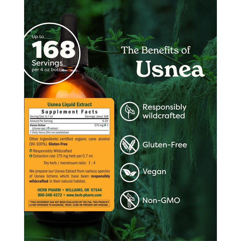 Herb Pharm Usnea Liquid Extract for Cleansing and Detoxification -
