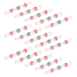 Cionyce 100Pcs 22-18 AWG Wire Connectors Waterproof Solder Sleeve Heat Shrink Butt Connectors Self Soldering Wire Connectors(Red,22-18 AWG)