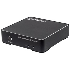 Manhattan 2 Port HDMI Splitter 4K @ 60Hz, AC Power, HDCP 2.2 207591