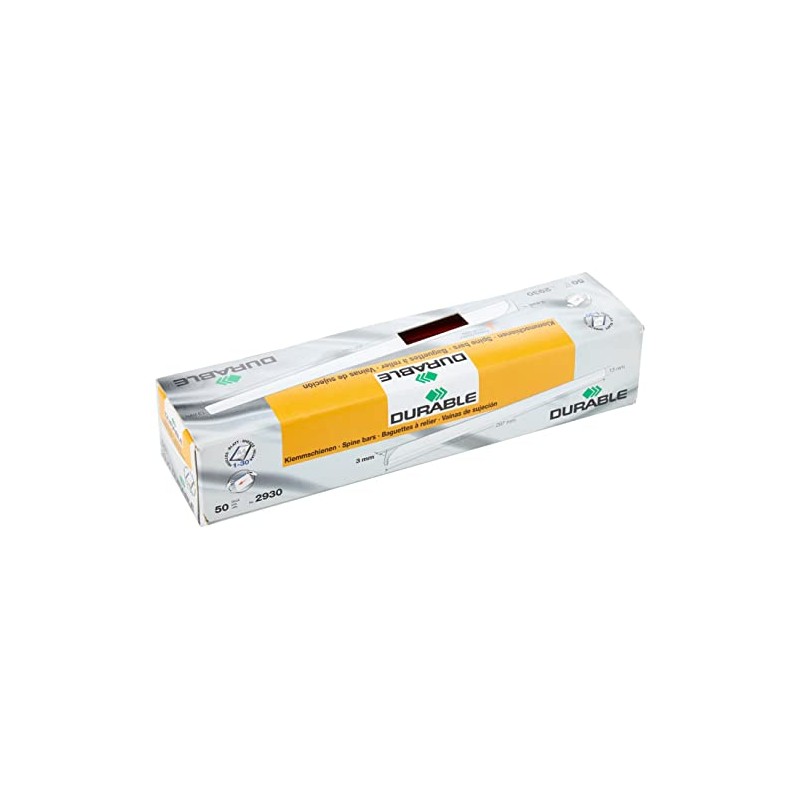 Durable 293003 Spine Bars A4 for Approximately 30 Sheets Pack