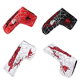 Putter Cover Headcover Fits Scotty Cameron Odyssey Magnetic Closure Pin Spider Embroidery Black Red White (Black)
