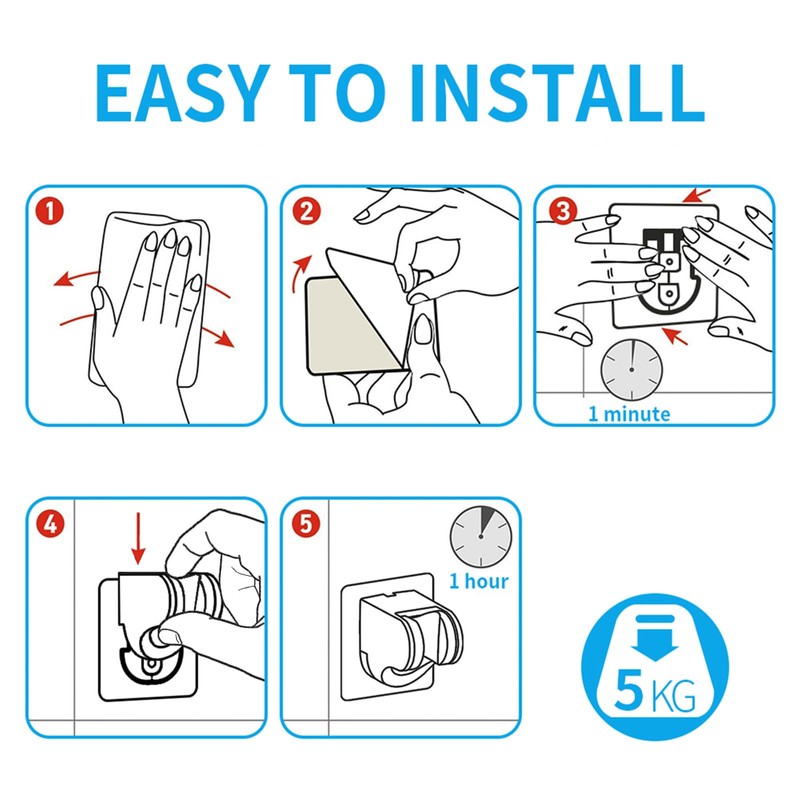 KAIYING Self Adhesive Handheld Shower Head Mount, Adjustable Angle RV
