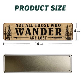 CIVOTIL Not All Those Who Wander are Lost Metal Tin Retro Sign Country Home Décor for Home, Living Room, Kitchen, Bathroom Decoration 4" x 16"