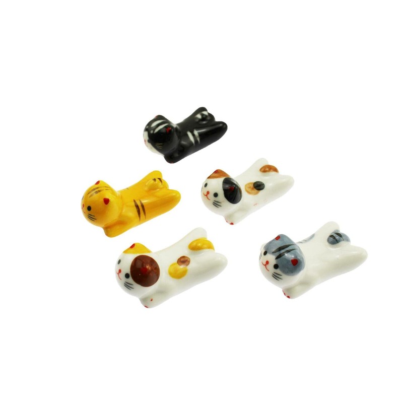 speed mao Cute Cat Ceramic Chopsticks Rest Karatory Set of