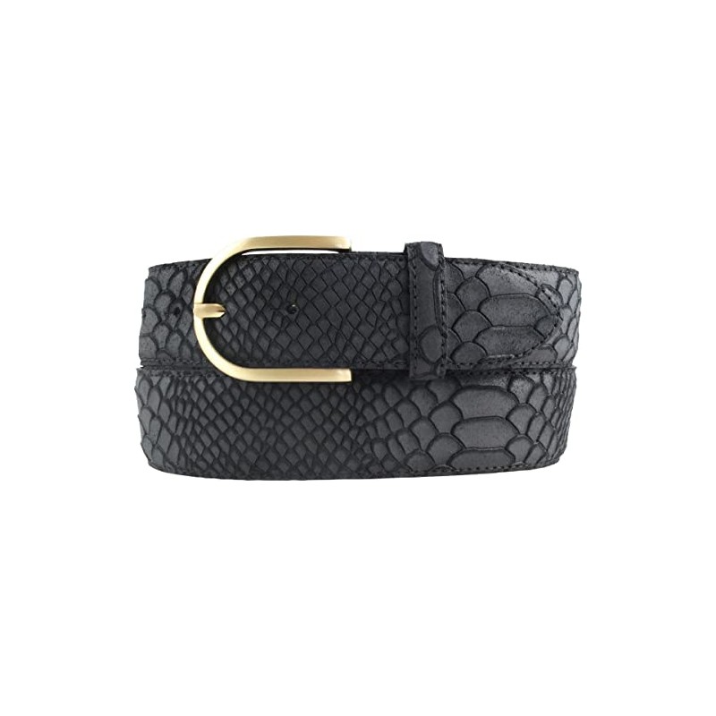 BELTINGER Women's Belt with Python Embossed 4 cm Leather Belt