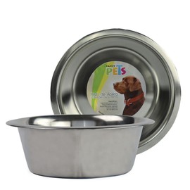 Fancy Pets Plato de Acero Inoxidable Antiderrapante para Perro con 16 Onzas o 454 Gramos
