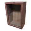 Q-FLA 785344 Flower Vase Material Box Frame BR Brown Wood