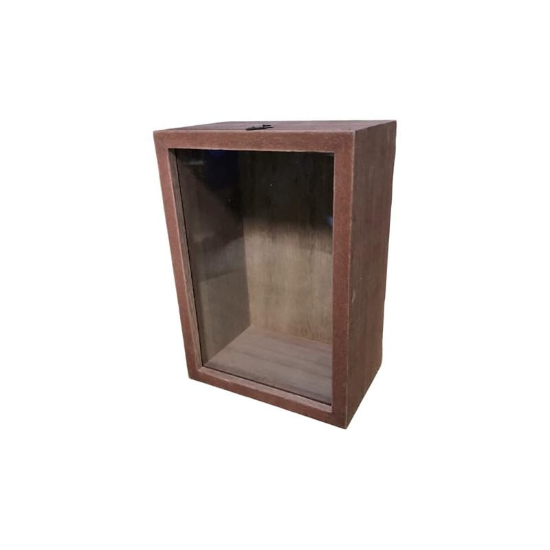 Q-FLA 785344 Flower Vase Material Box Frame BR Brown Wood