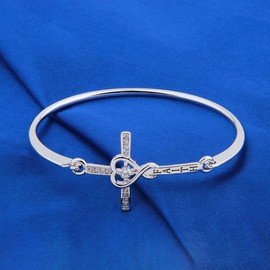 Infinity Love Heart God Cross With Faith Inscription Christian Bracelet Christian Religious Gift Cross Bracelet For Women