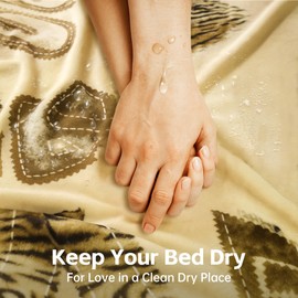 Generic Waterproof & Leakproof Bed Blanket, 80 x 90 Inch, Yellow Animal Print, Reversible, Machine Washable, 1 Count