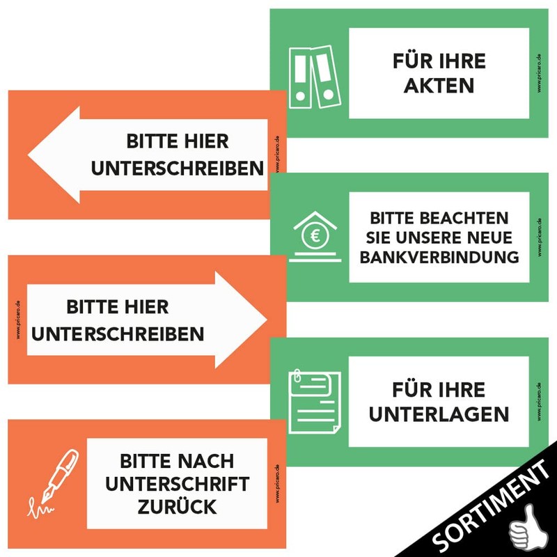 PRICARO Pack of 5 Sticky Notes "Bitte ausgefüllt an uns