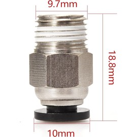 10PCS PC4-M10 Male Straight Pneumatic PEFE Tube Push In Quick Fitting Connector for E3D-V6，Bowden Extruder Hotend Couplers for Ender V2 Ender 3 Pro CR10 I3 Mega Chiron Series 3D Printers