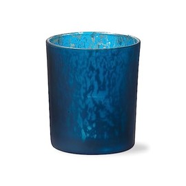tag Illuminate Mercury Glass Tealight Votive Candle Holder Blue Tabletop Mantel Wedding Decorations, 4.0 inch blue