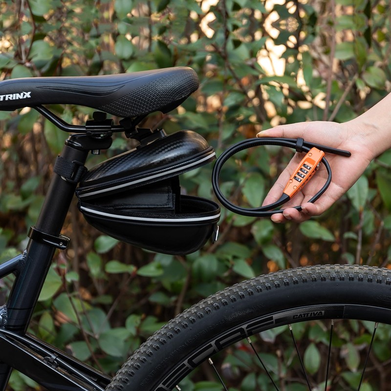 CXWCX Cable Lock with Combination Code, 3-Digit Steel Bicycle Lock