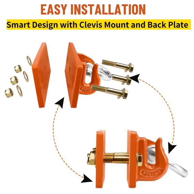 ONECHOI Tractor Bucket Hooks, Bolt On Clevis Mount with 1/2”