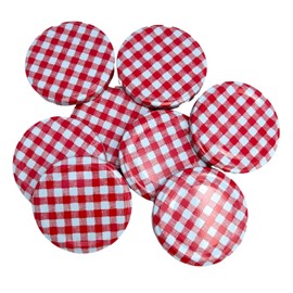 Bramley & Sage 63mm Red Gingham Twist-Off Replacement Jam Jar Lids (Set of 12)