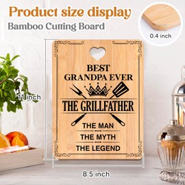 Grandpa Gifts - "The GillFather" Gifts for Grandpa Gifts Cutting Board, Bamboo-Made Engraved Grandpa Birthday Gifts, Birthday Gifts for Grandpa Chopping Board, 11x8.5x0.35 in.