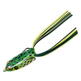 BOOYAH Pad Crasher Topwater Bass Fishing Hollow Body Frog Lure with Weedless Hooks, Leopard Frog