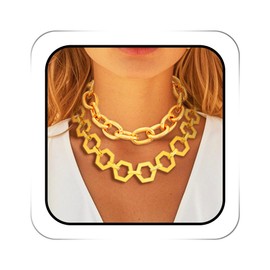 ACEDRE Chunky Gold Choker Necklace Layered Thick Cuban Link Chain Statement for Women