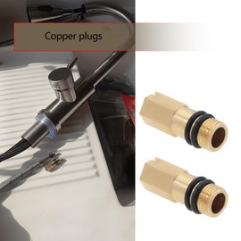 LT Easiyl 2Pcs Hot and Cold Water Inlet M10 Threaded Brass Plug Faucet Tap Flexible Pipe Water Inlet for Bathroom and Kitchen Mixer Taps 10 mm