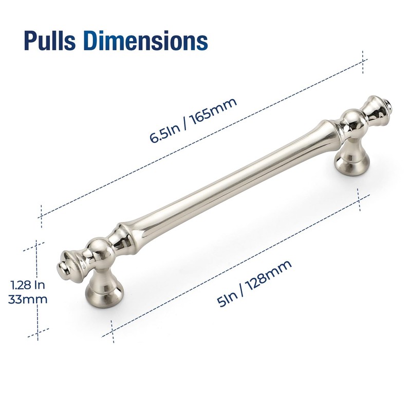 JOY DECOR 10 Pack 5 Inch Brushed Satin Nickel Kitchen