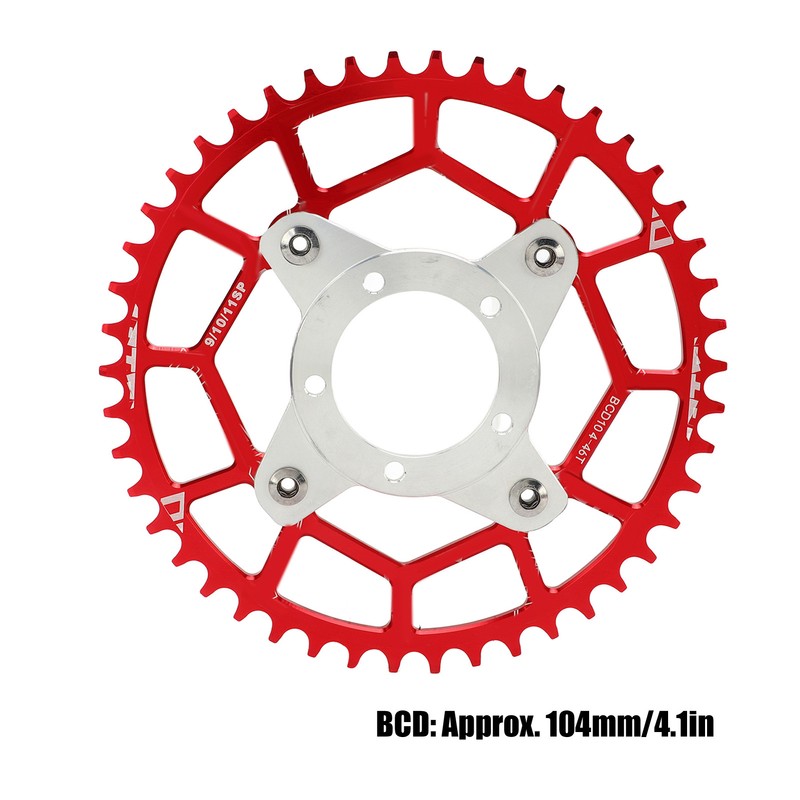 2pcs 104BCD Chainring Adapter Tooth Plate Aluminum Alloy 46T Mid