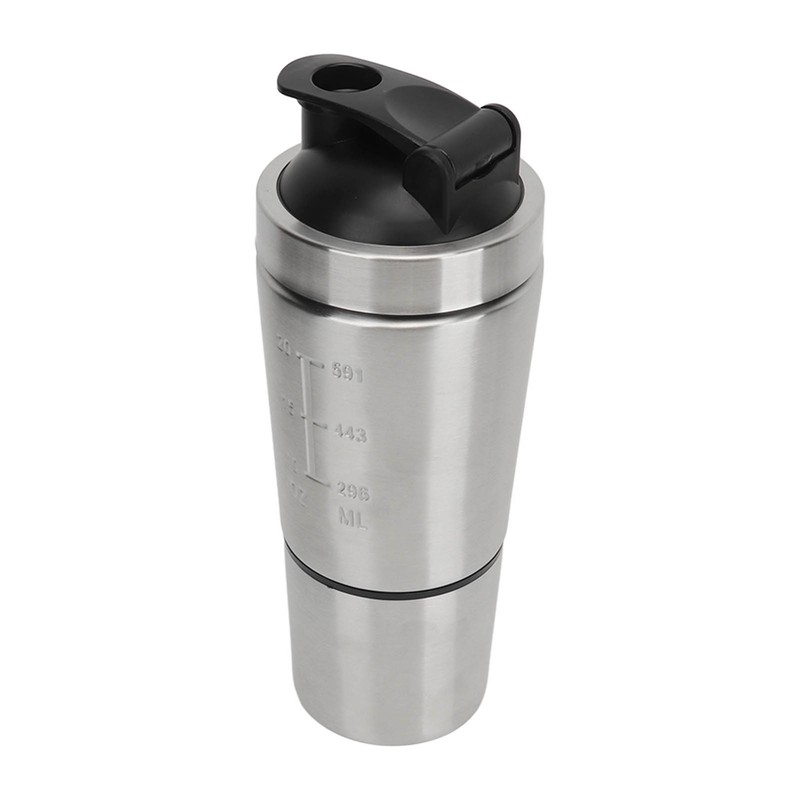Shaker Bottle Stainless Steel Protein Shaker with Scales Portable Shaker