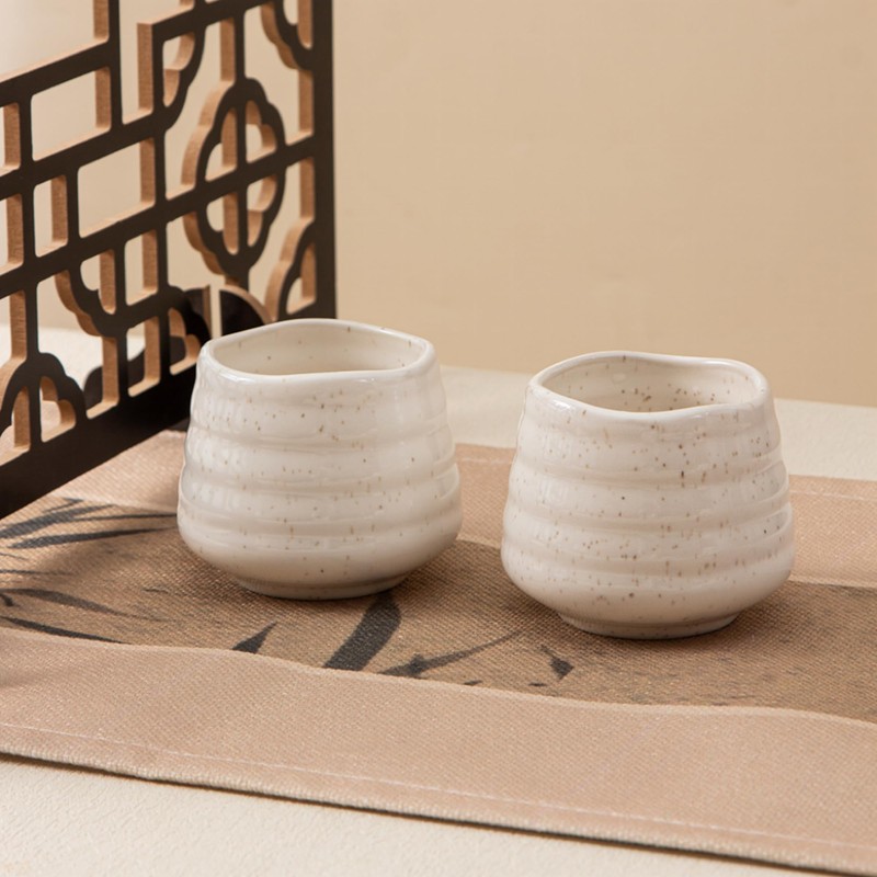 YumiPLUS 4pcs Ceramic Tea Cup Set – 160ml 5.4OZ Porcelain