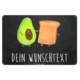 Mr. & Mrs. Panda DIN A3 Personalisiertes Blechschild Avocado Toast - Personalisierte Geschenke, Wandschild, Gesund, Liebespaar, Magnet-Metall-Schild,