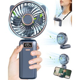 DUOLZ Handheld Fan blue USB C Rechargeable blue fan, mini