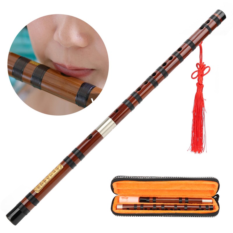 GKey Bamboo Flute Refined Chinese Wind Lettering Instrument Dizi Kit