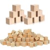 100 Pcs Solid Wooden Blocks, Wood Cubes for Crafts and