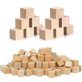 100 Pcs Solid Wooden Blocks, Wood Cubes for Crafts and DIY Home Decor(1 CM)