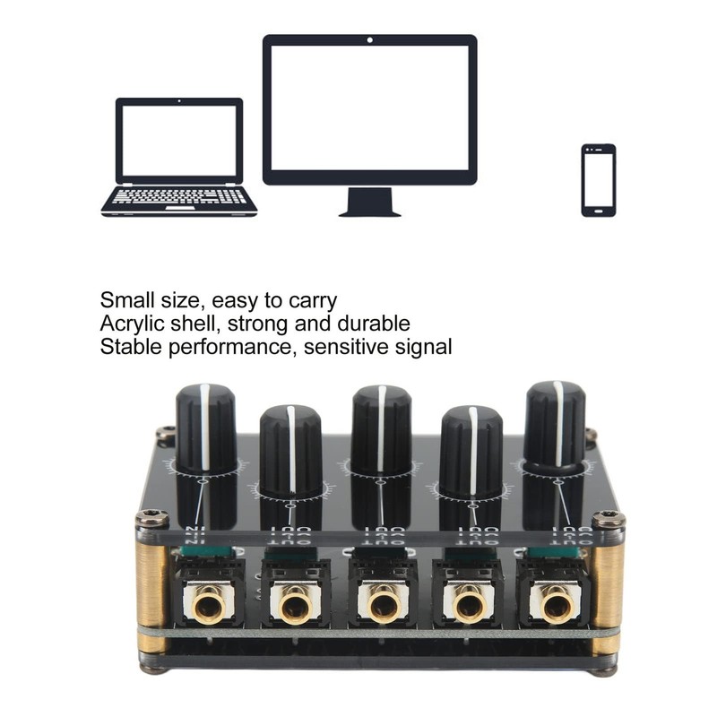 Agatige Mini Stereo Audio Mixer, Portable High Sensitivity Low Noise