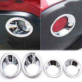 Boerunid For / Dualis J10 2007-2009 Chrome Front Rear Fog Light Cover Bumper Lamp Strip Garnish Frame Accent