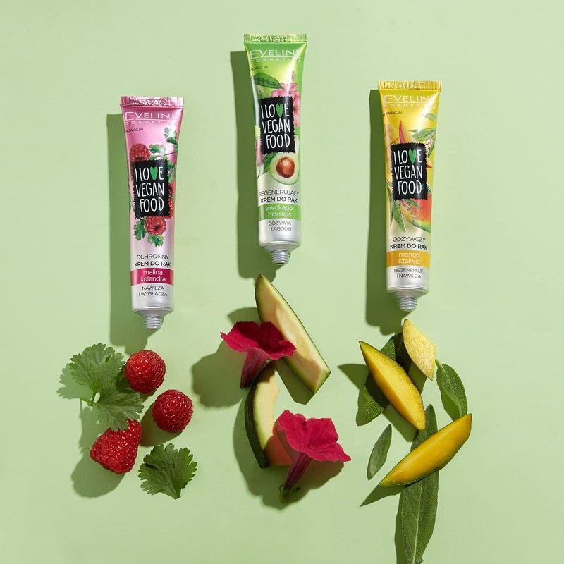 Eveline Cosmetics Ich Liebe Vegan Food Protective Hand Cream Raspberry