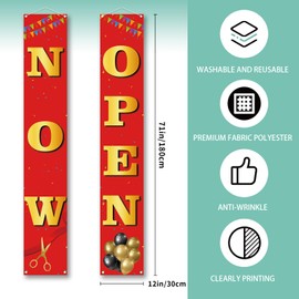 Grand Opening Decorations Outdoor Grand Opening Porch Sign Banner Now Open Signs New Store Restaurant Grocery Cafes Shop Advertising Decorations and Supplies for Business