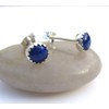 Blue Lapis Lazuli Earrings, Blue Stud Gemstone 5mm Post Earrings