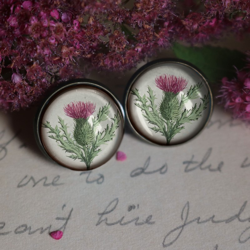 Scottish Thistle Stud Earrings