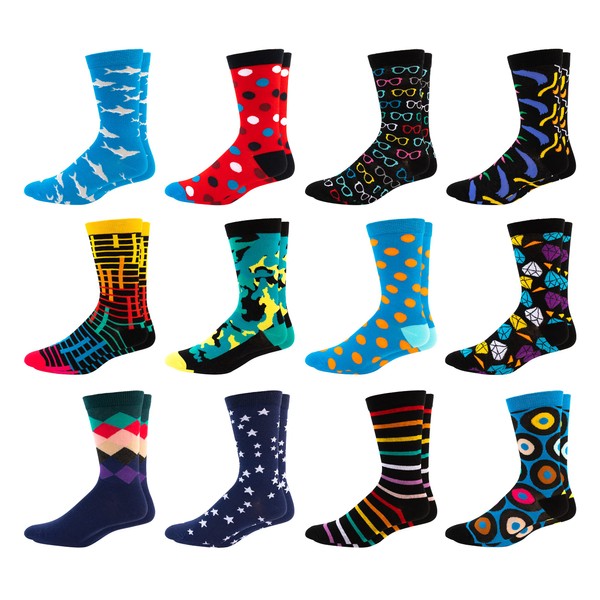 Mitch Bogen Men's Colorful Dress Socks - Fun Patterned Funky