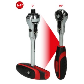 KS Tools Modifix 914.1405 Mini T-Handle Swivel Head Ratchet 1/4 Inch 72 Teeth