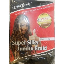 Urban Beauty Super Silky Jumbo Braid Hair BLACK Antibacterial Braid Extensions