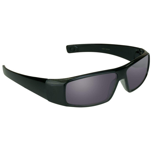 proSPORT Full Lens Reading Sunglasses Black +1.50 Not Bifocal Dark Tinted Wrap Black Sport Motorcycle Driving