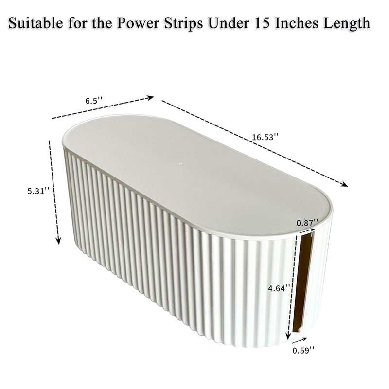 Nineween White Cable Management Box, Plastic Cable Box Organizer with