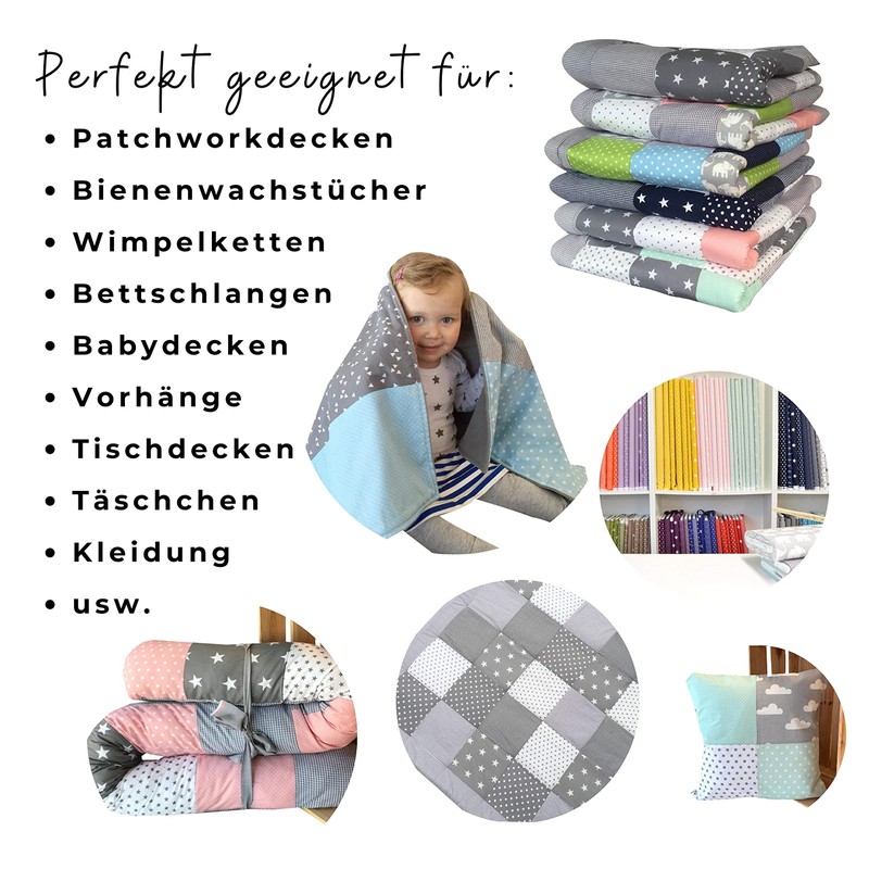 Oekotex Cotton Fabric with Stars Design Available by the Metre