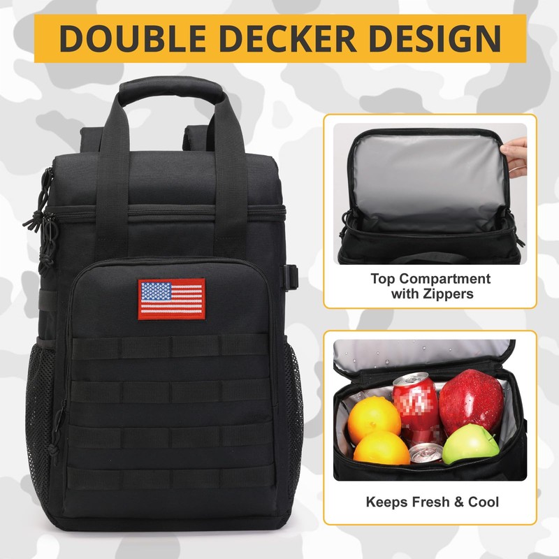 Tactical Backpack Cooler,Lunch Backpacks for Men Work with Handle，Soft Cooler