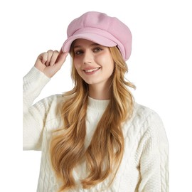 Happy Cherry Newsboy Hats for Women, Women Trucker Hat Beret Newsboy Caps Retro Fashion Winter Hats for Women Pink
