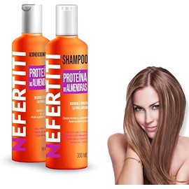 Shampoo y Acondicionador Sin Parabenos con Proteína de Almendras para Cabello Teñido Nefertiti, Regenera, Recupera e Hidrata Cabello con Decoloración Teñido o con Permanente 300 ml